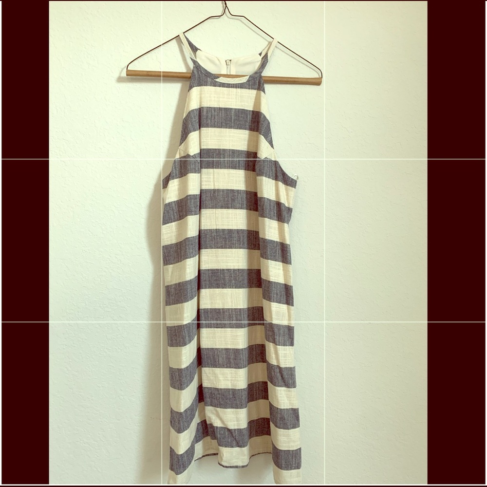 Cream / Denim Blue dress